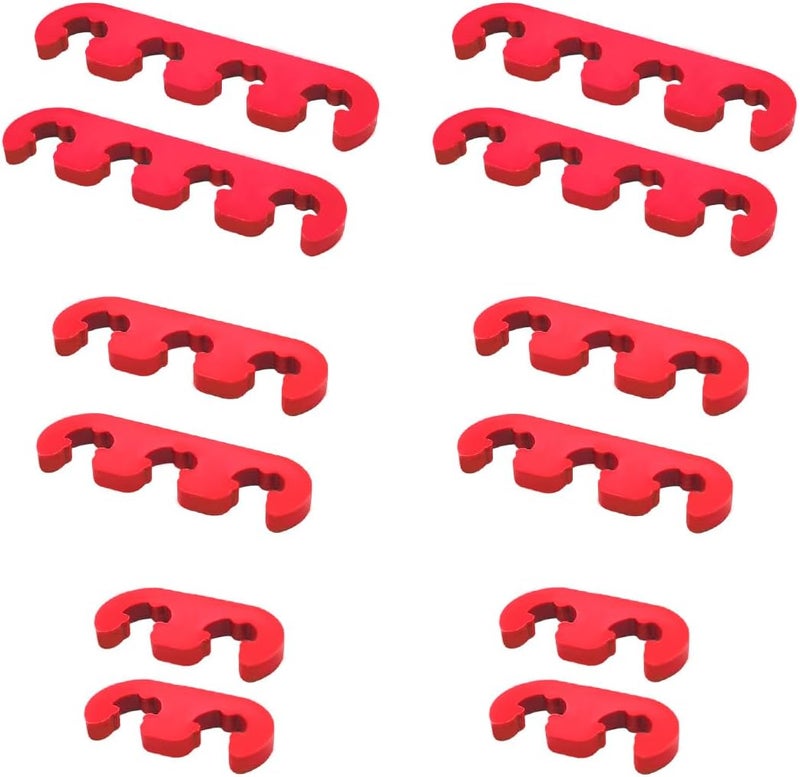 BWBWND 12PCS Spark Plug Wire Separator, 7mm 8mm 8.5mm 8.8mm Car Engine Spark Plug Wire Loom, 2/3/4 Holes Separator Holder Replacement for Vehicle Ignition Wires, Car Accessories (Red) - Image 1